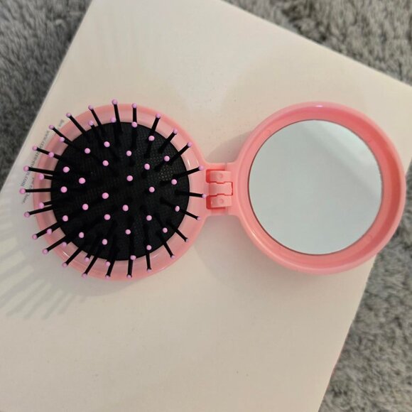NEW Pink bow Compact mirror compact hair brush - Picture 8 of 12